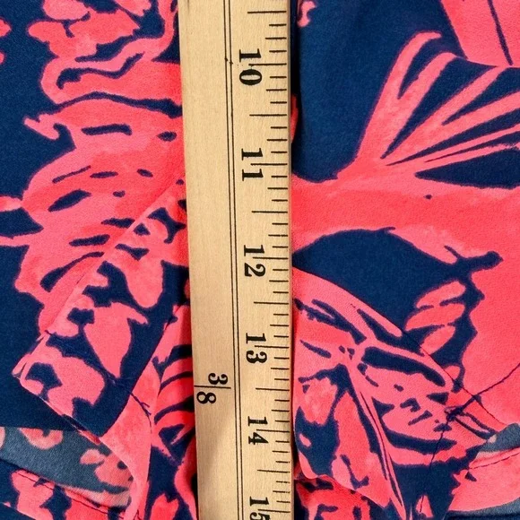 LILLY PULITZER Donna Romper Women 4 Indigo Night Caw Blue Pink Parrot Sleeveless - Picture 15 of 16